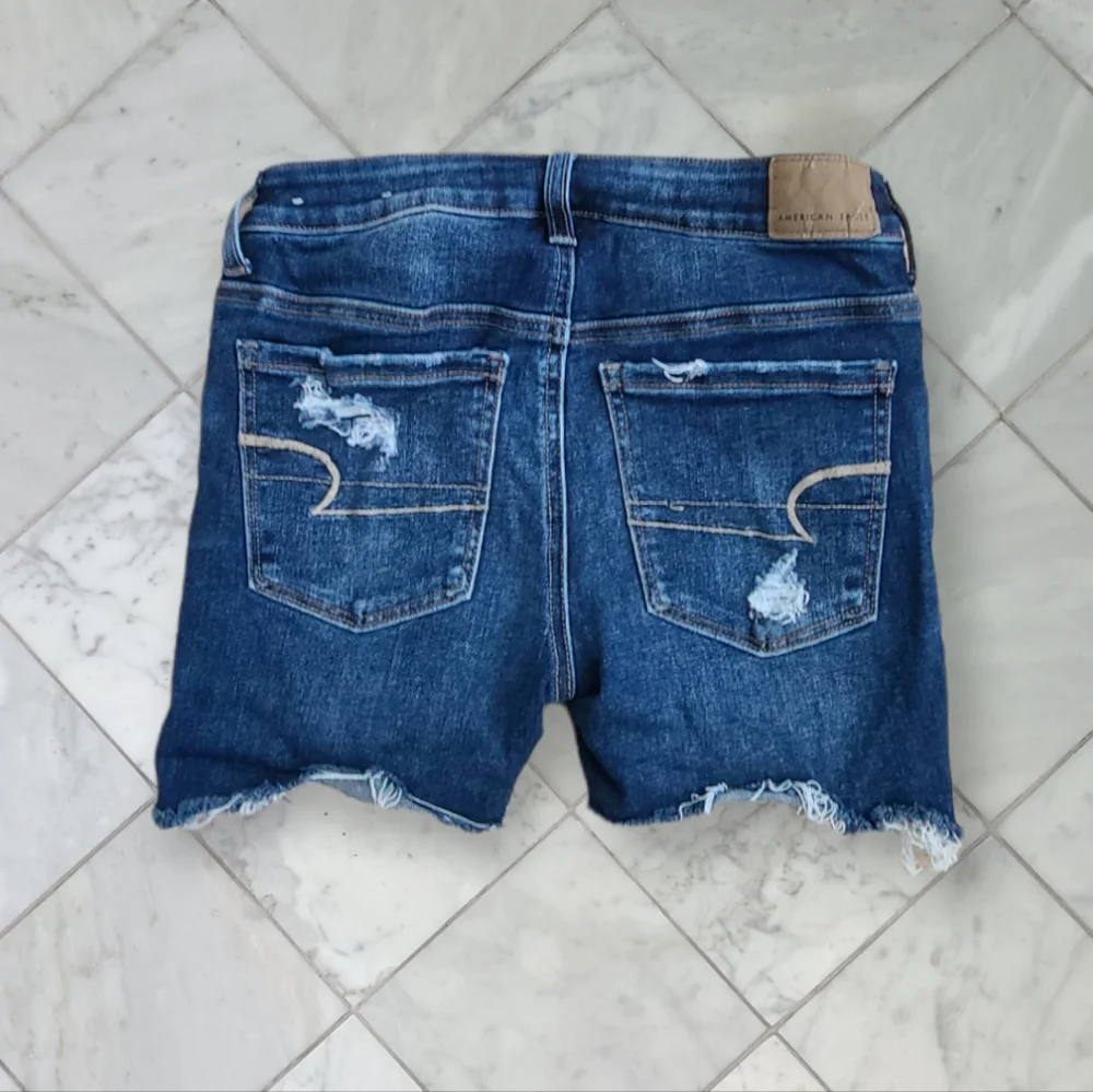 American Eagle Shorts Distressed Jegging Denim Jean Shorts Blue 0 - Picture 2 of 4